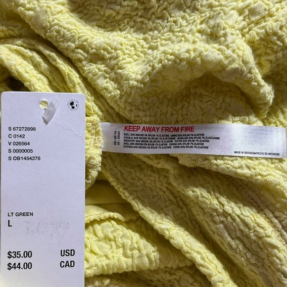 NEW URBAN OUTFITTERS BIKE SHORT LARGE TATUM TEXTURED SHORTS YELLOW HIGH RISE OUT - Picture 7 of 10